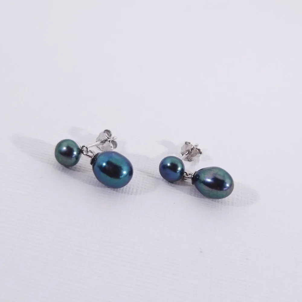 Fresh water Peacock Pearl Dangle Earrings